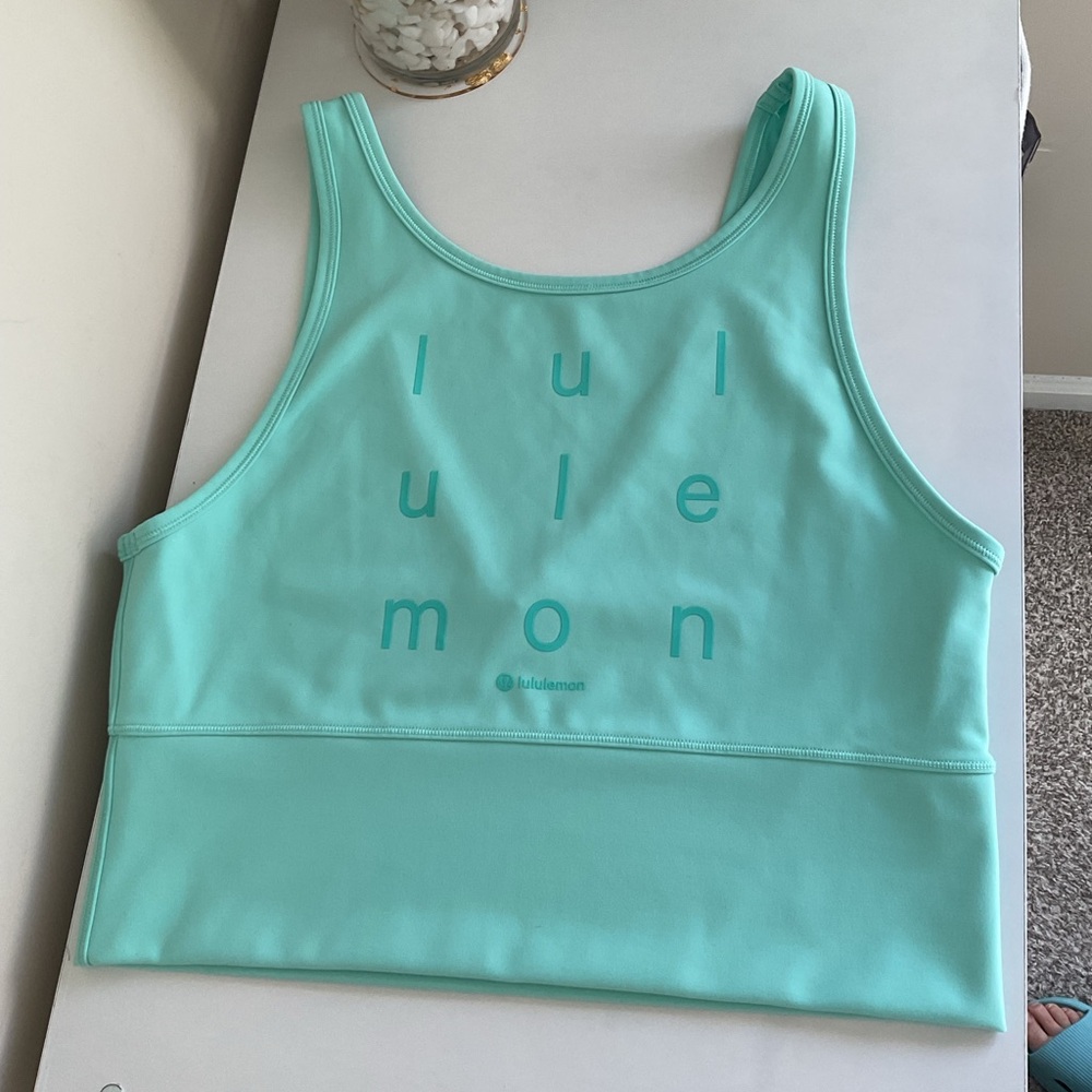 Lululemon Mint Green Athletic Crop Tank Top Yoga Workout Activewear
